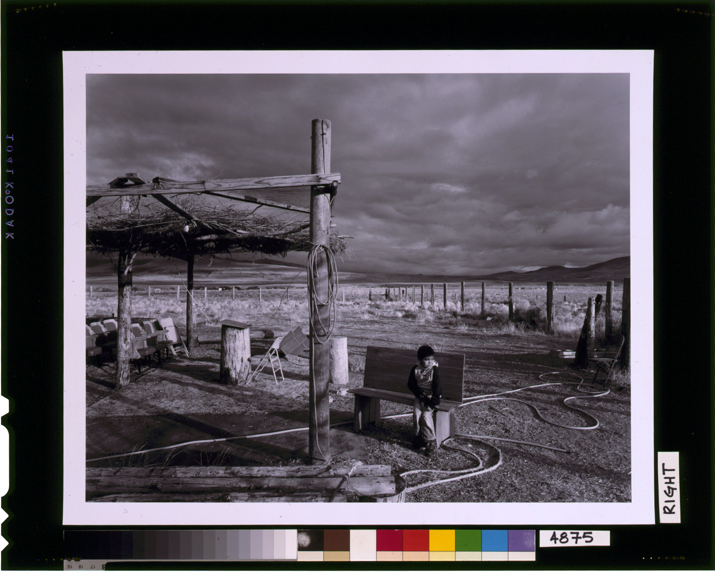 Missionary Church and Paiute boy, c1991. — historic photograph