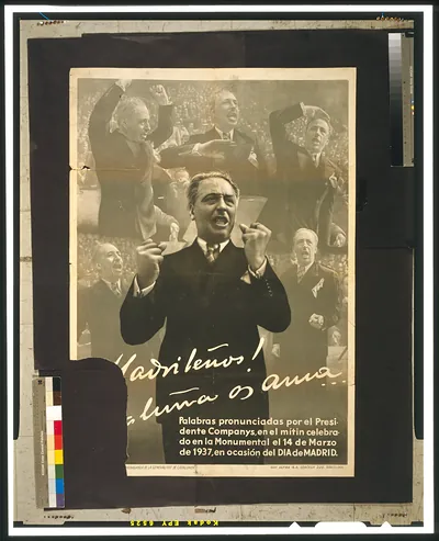 Madrid leños! Cataluña os ama ... palabras pronunciadas por el Presidente Companys, en el mítìn celebrado en la Monumental el 14 de marzo de 1937, en ocasión del Dia de Madrid