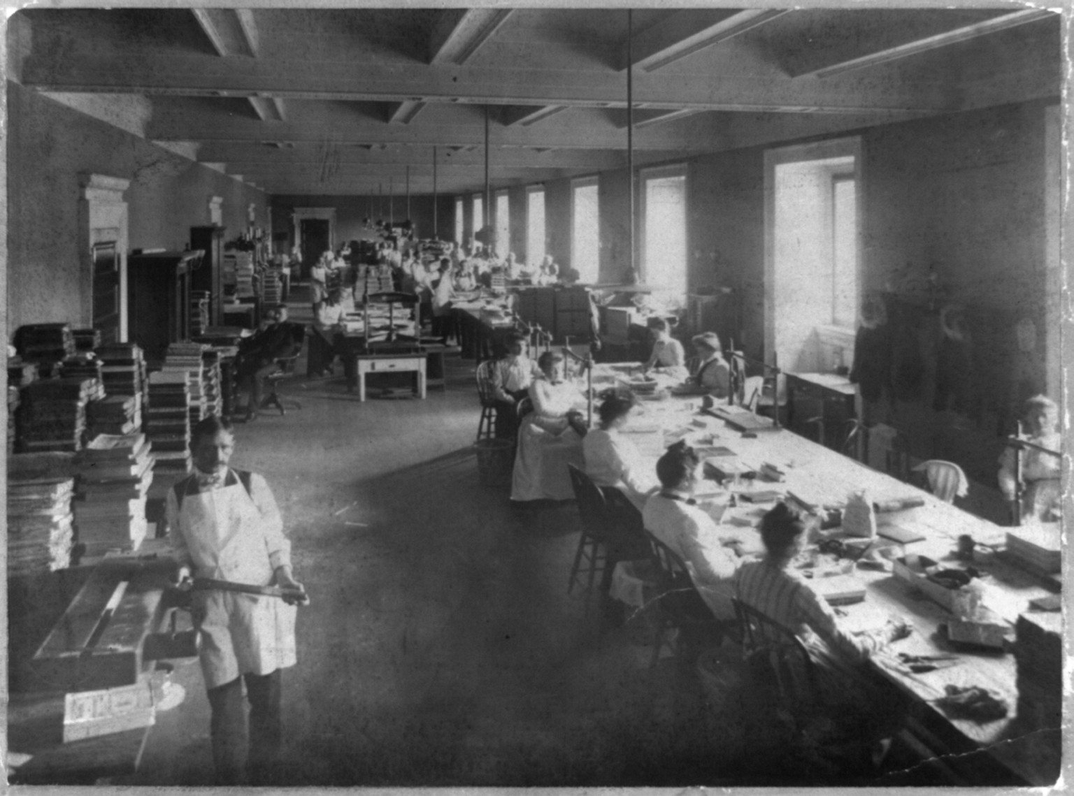 Bindery, Library of Congress, [no date recorded on caption card] — historic photograph