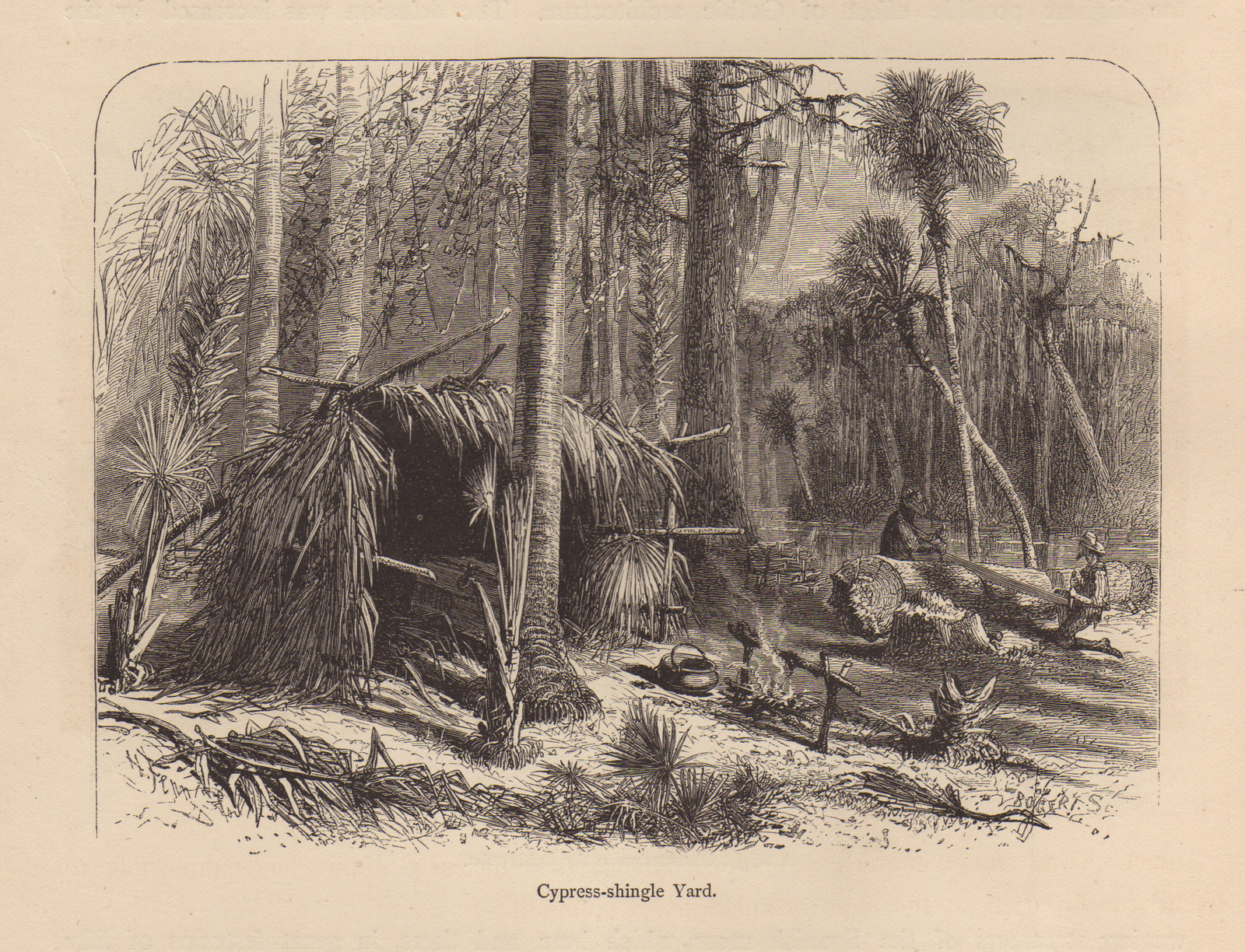 Cypress-shingle Yard — historic image