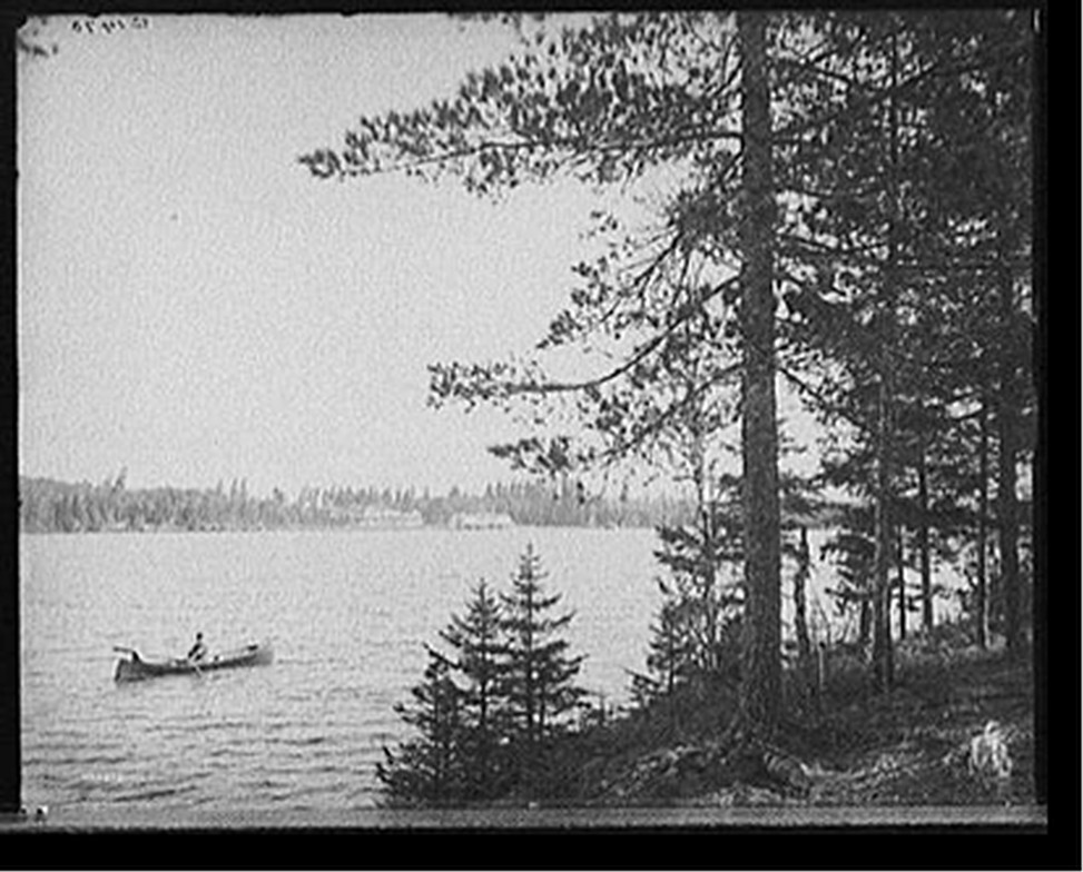 [Lower St. Regis Lake, Paul Smith's Hotel from Peter's Rock, Adirondack Mts., N.Y.], [between 1900 and 1905] — historic photograph