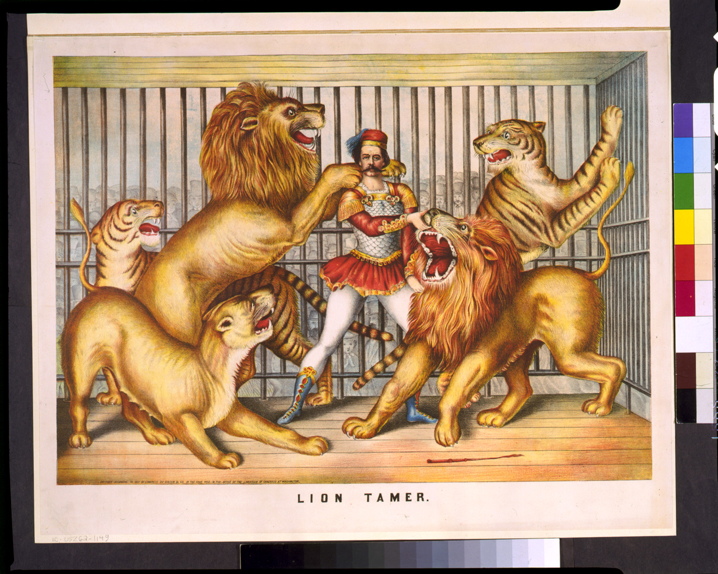 Lion tamer, c1873. — antique lithograph