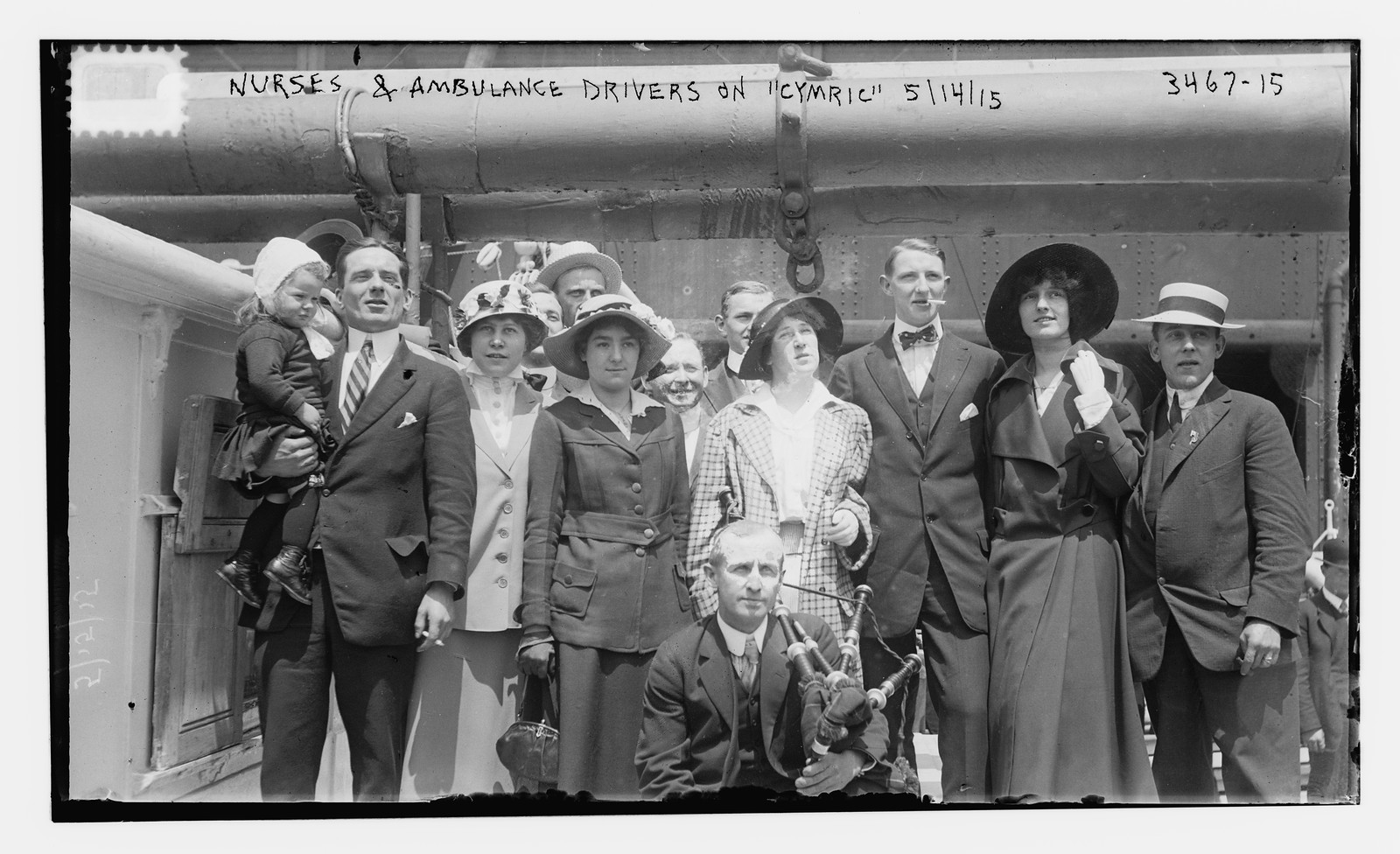 Nurses and ambulance drives / CYMRIC, 5/14/15, 5/14/15. — historic photograph