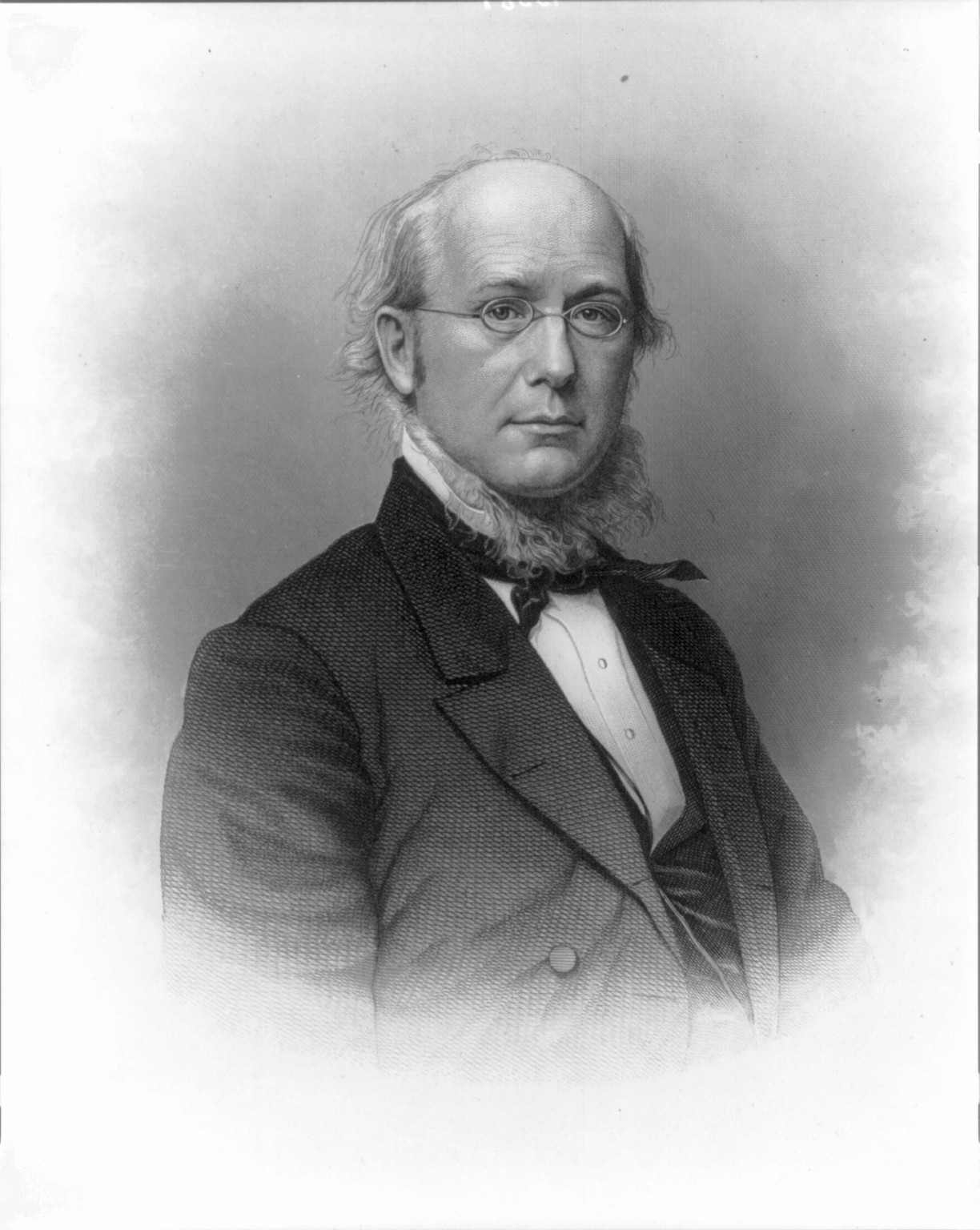 [Horace Greeley, 1811-1872, head-and-shoulders portrait, facing right] — antique engraving