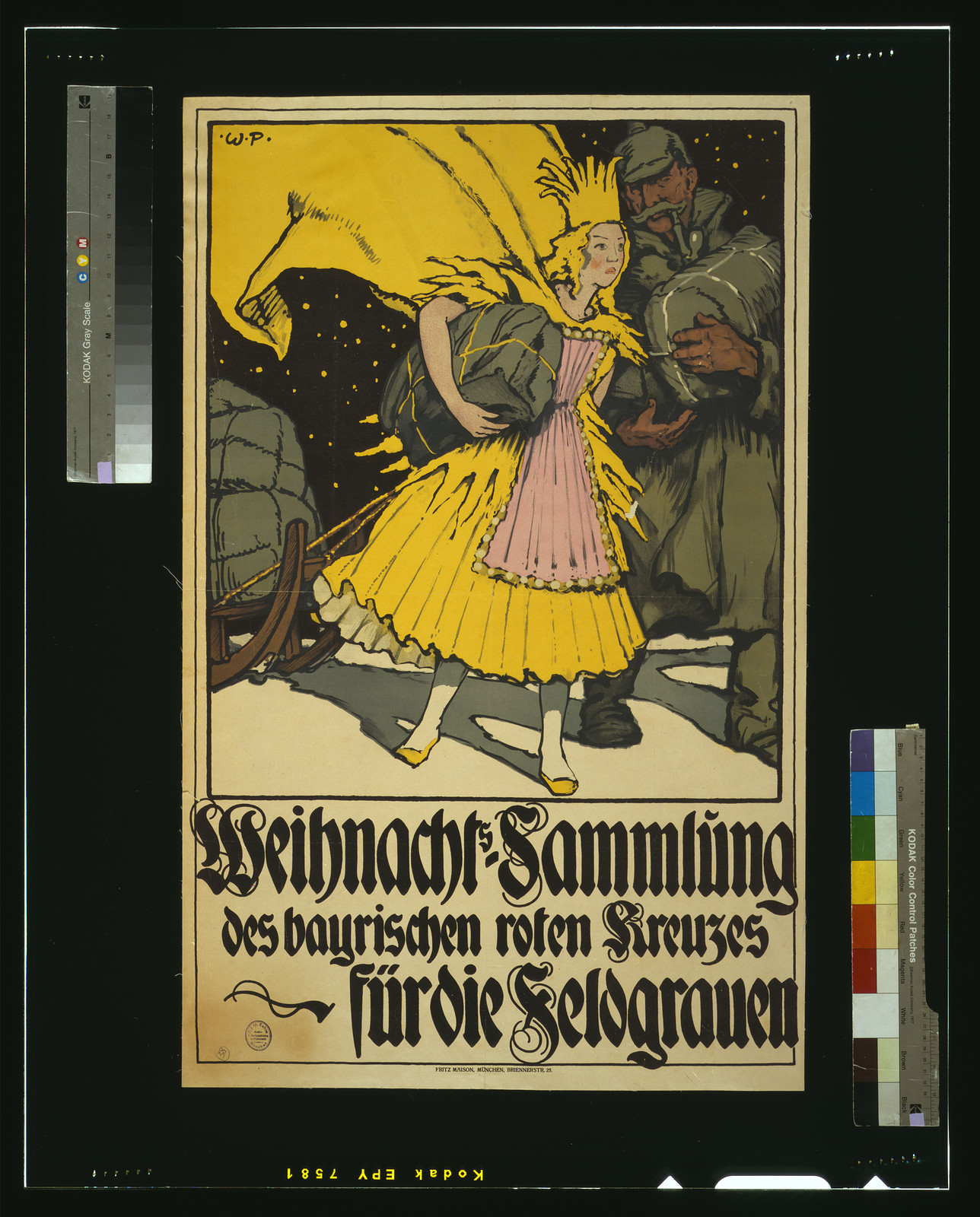 Weihnachts-Sammlung des bayrischen roten Kreuzes für die Feldgrauen, 1917 — historic image