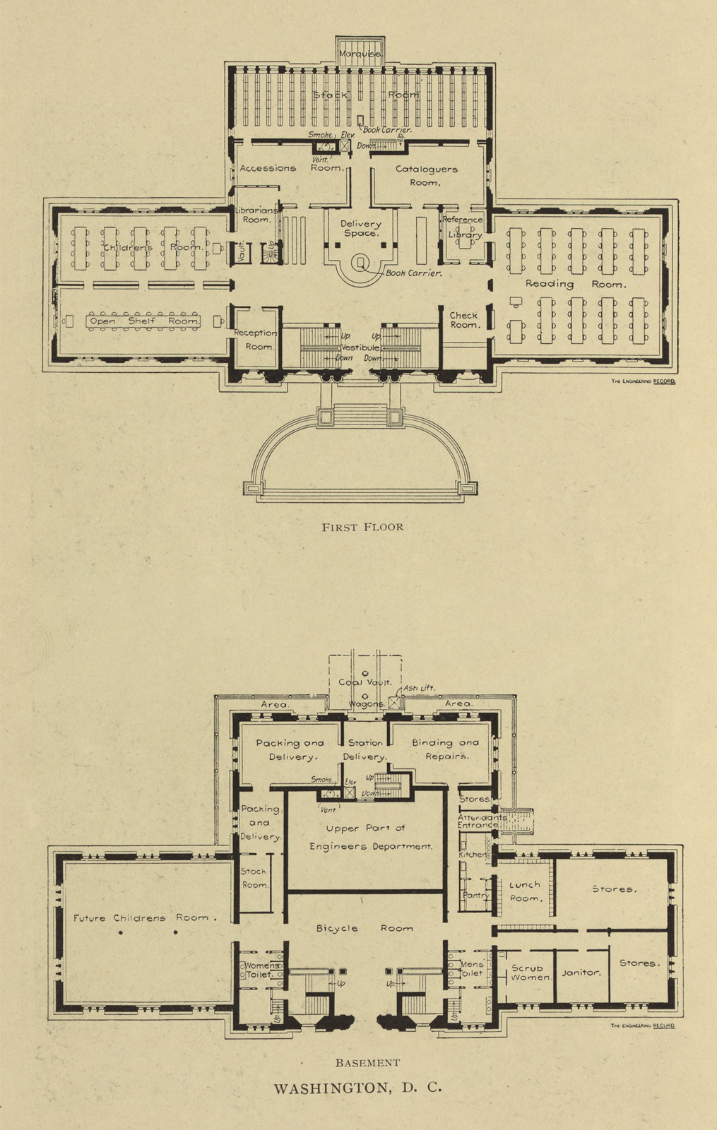 First Floor and Basement Plans, Washington, D.C. — historic image