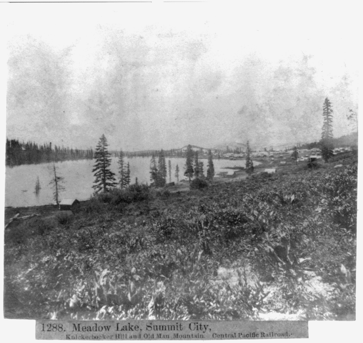 Meadow Lake, Summit City, Knickerbocker Hill and Old Man Mountain, Sentral Pacific Railroad, [published 1866] — historic photograph
