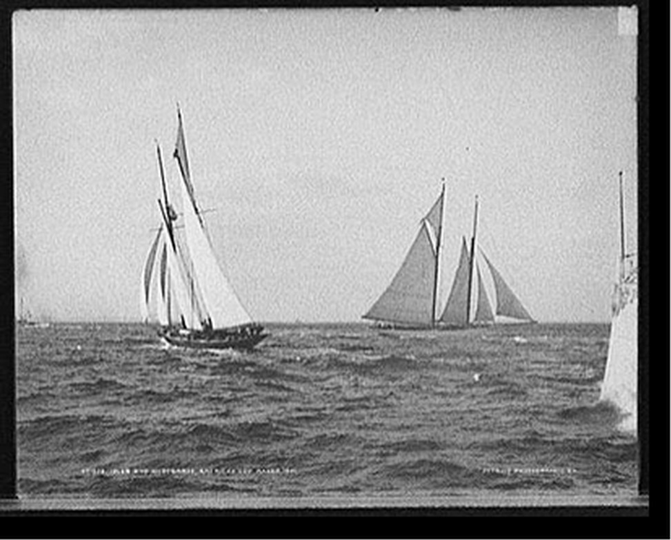 Idler and Hildegarde, America's Cup races, 1901 — historic photograph