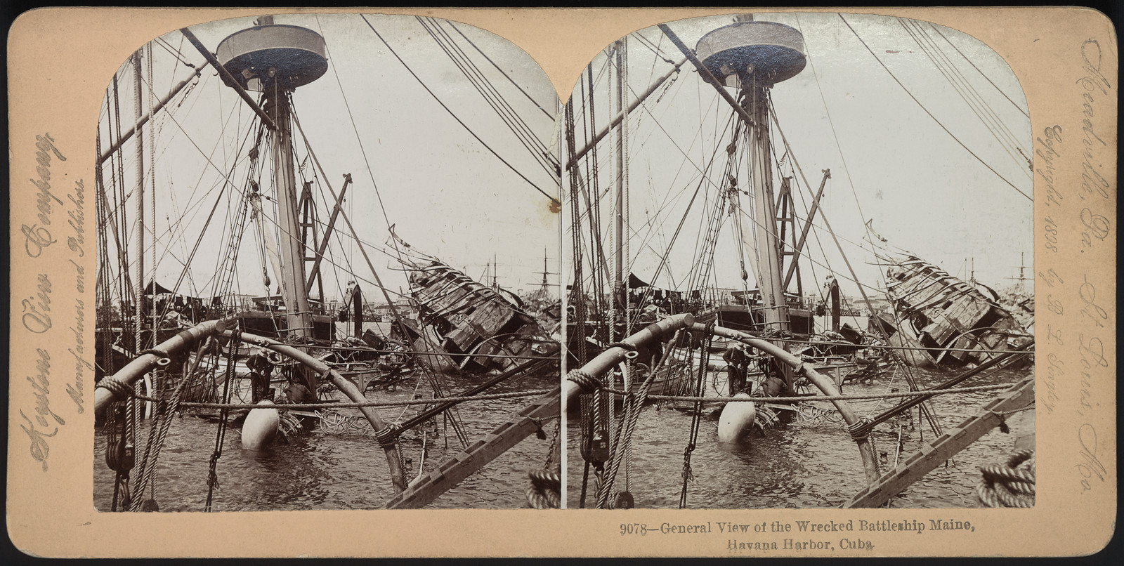 General View of the Wrecked Battleship Maine, Havana Harbor, Cuba — historic image