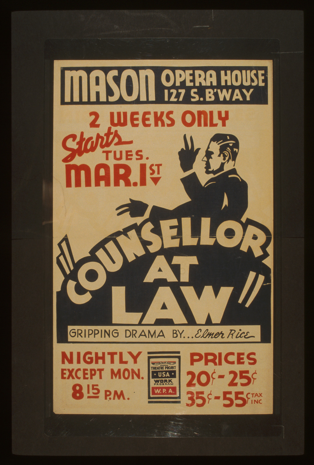 Counsellor at law Gripping drama by...Elmer Rice., 1938 — vintage poster