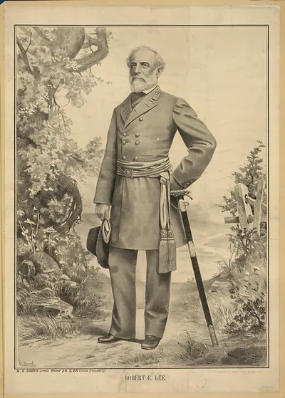 Robert E. Lee, Confederate general lithograph portrait