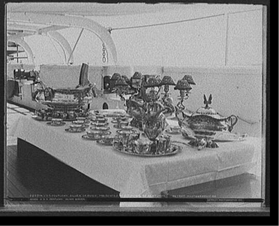 U.S.S. Kentucky silver service, presented by citizens of Kentucky, [1900 or 1901] — historic photograph