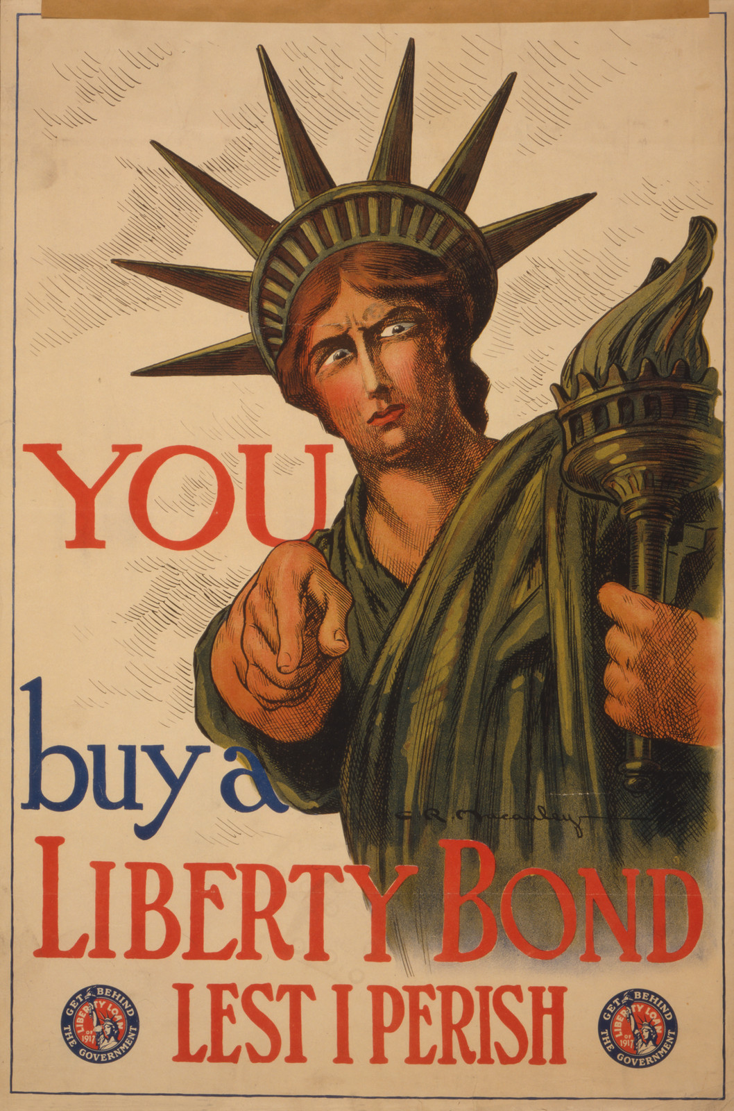 You--Buy a Liberty bond lest I perish / C.R. Macauley., [1917] — vintage poster