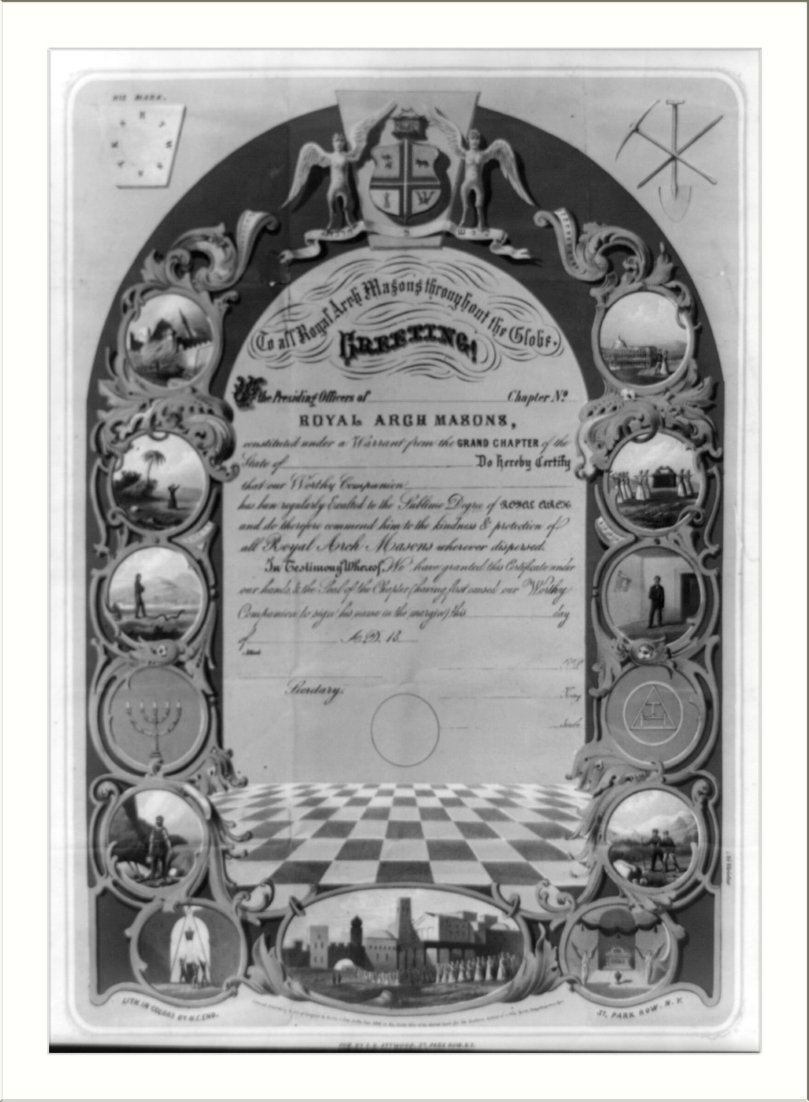 To all royal arch masons throughout the globe, greeting!, [no date recorded on shelflist card] — historic print