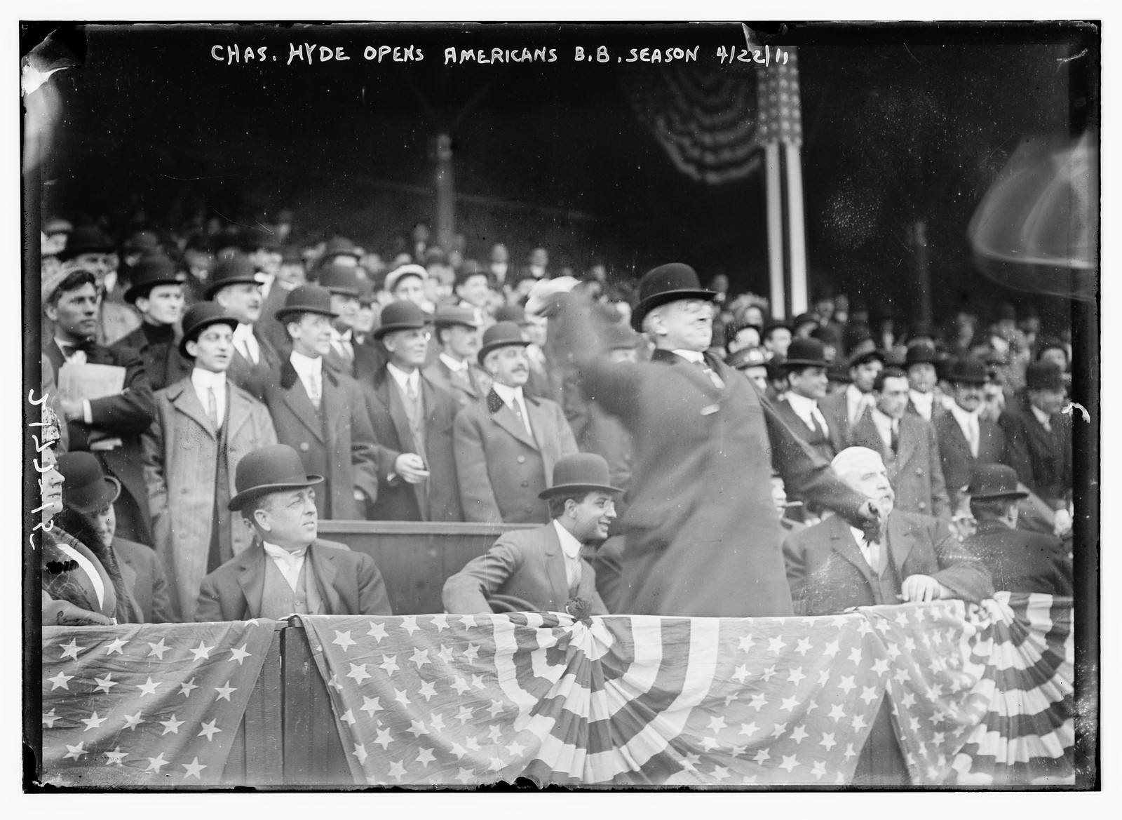 Chas. Hyde opens American B.B. season, 4/22/11, 4/22/11. — historic photograph