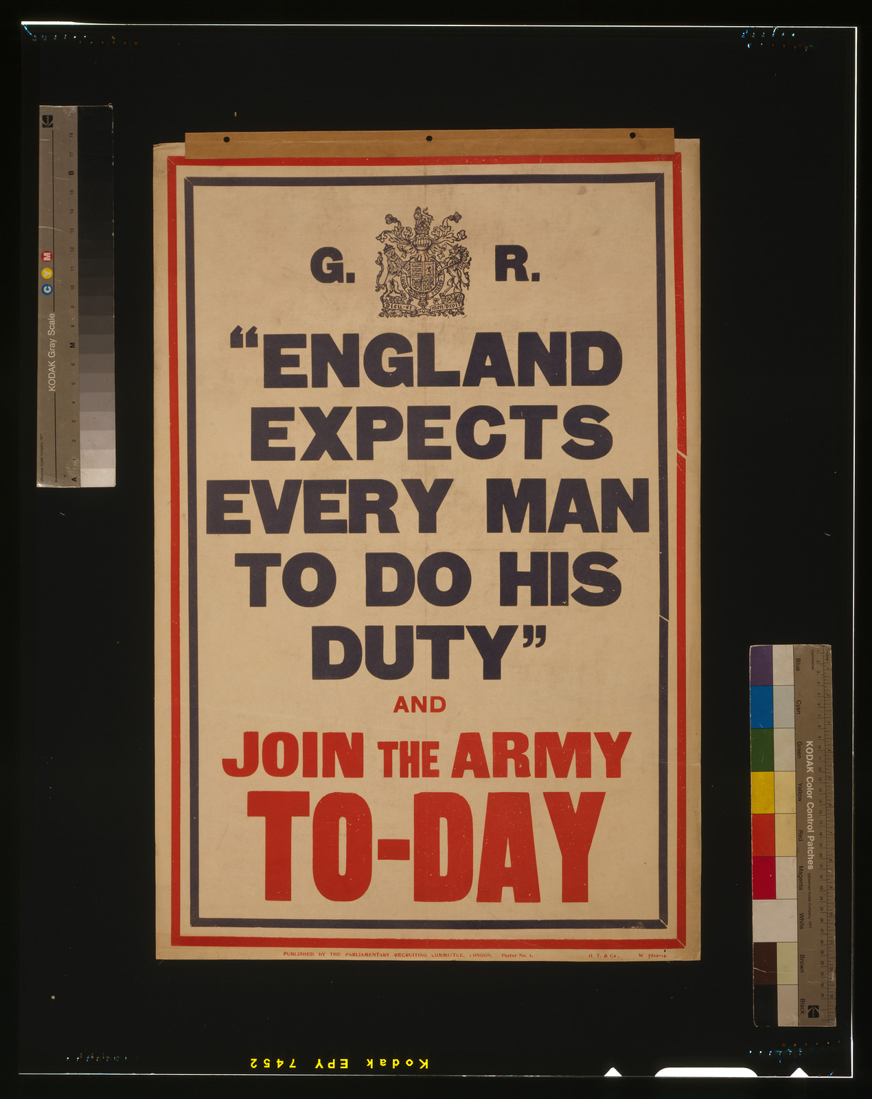 England expects every man to do his duty" and join the army to-day / H.T. & Co.", London : Parliamentary Recruiting Committee, [1914] — vintage poster