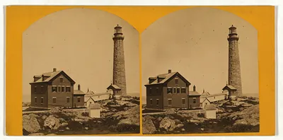 Thacher's Island lights--south tower / phot. by Hervey Friend, 77 Front St., Gloucester. "Cape Ann Views"