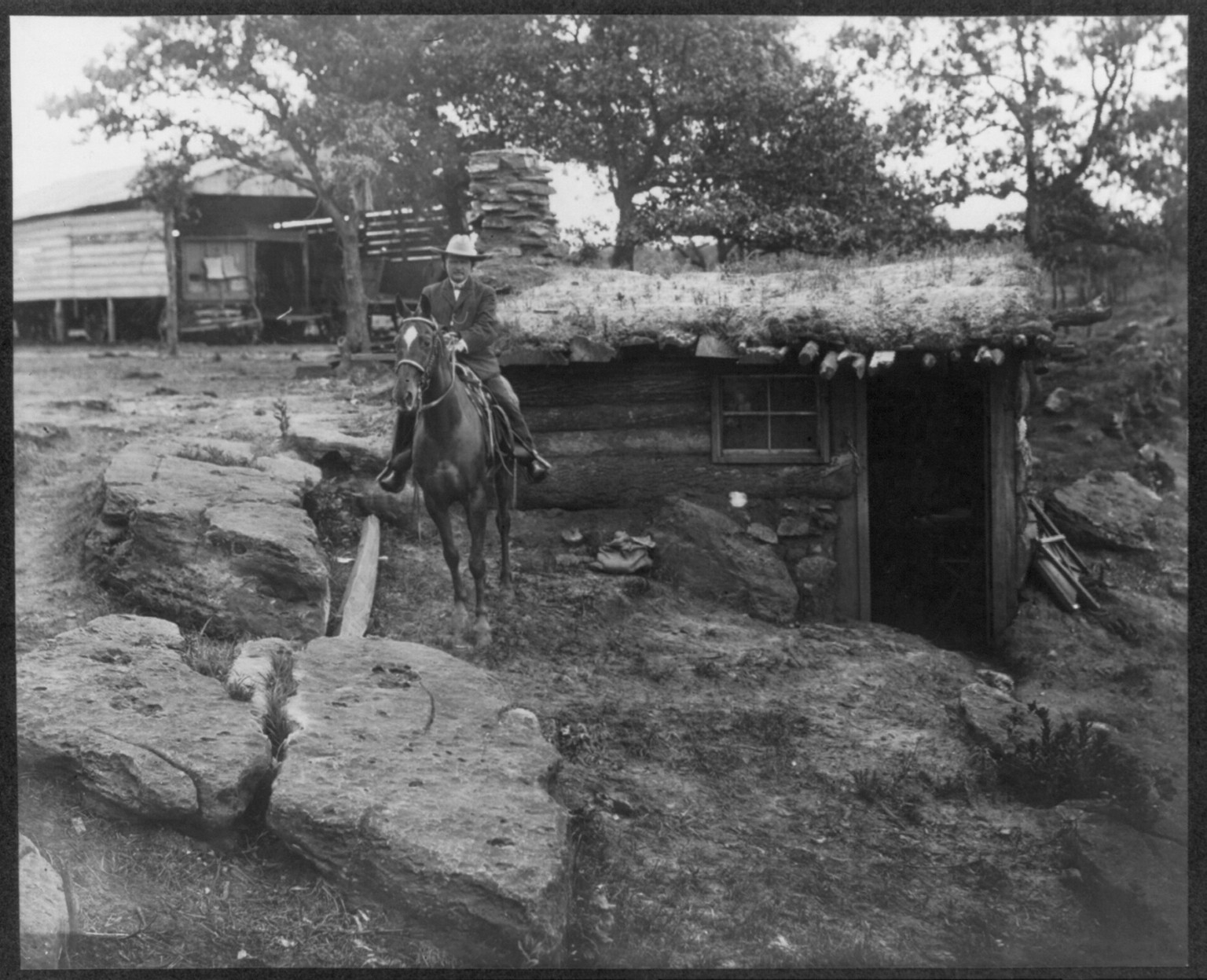 Pawnee Bill and ranch horse, c1908. — historic photograph