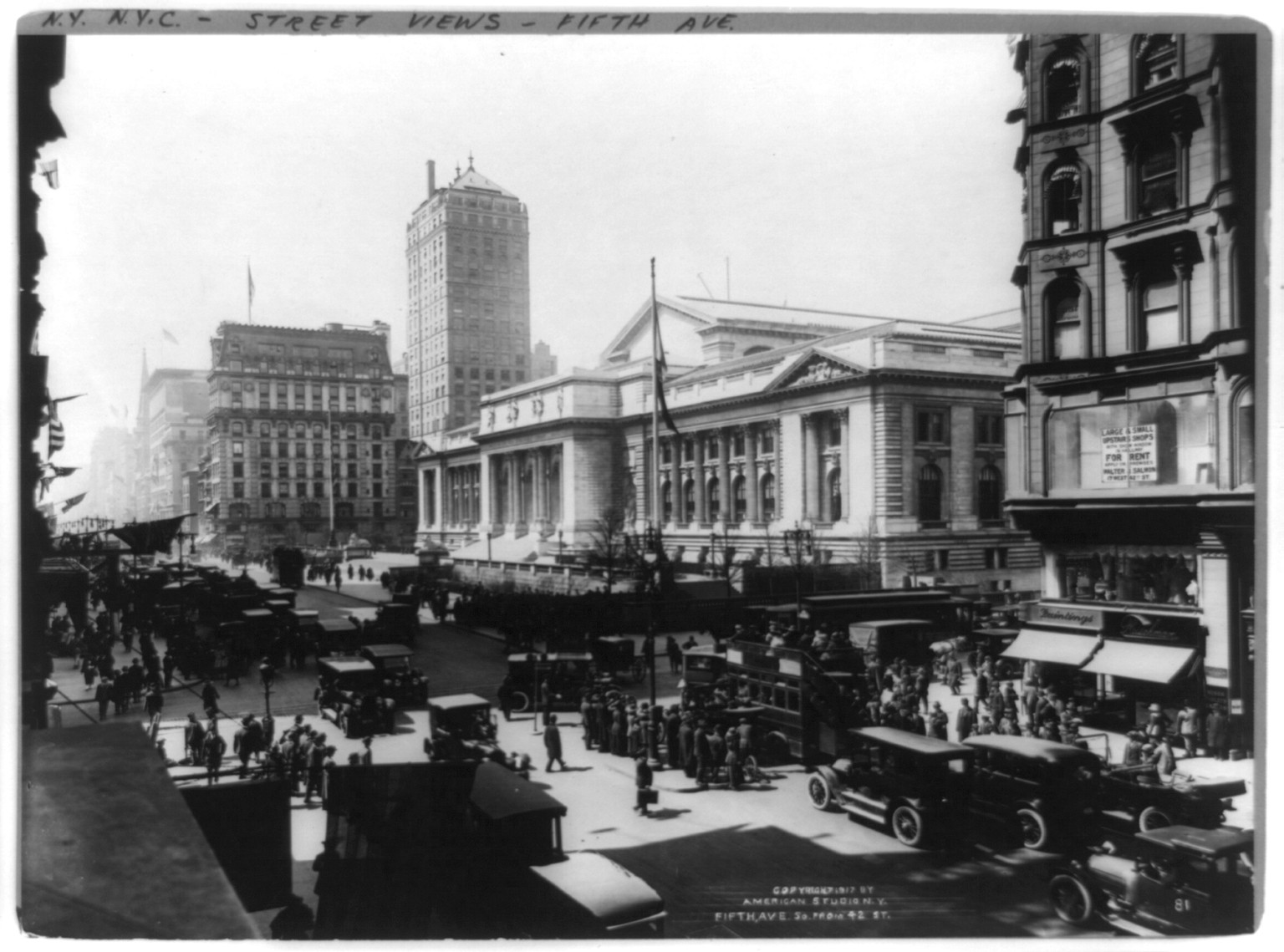 Fifth Ave., south from 42nd St., c1917. — historic photograph