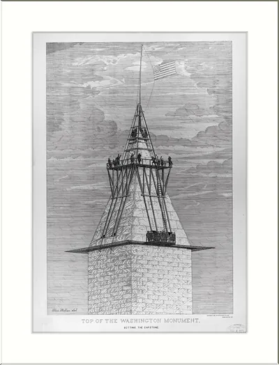 Top of the Washington Monument. Setting the capstone / Alex. Millar, del.