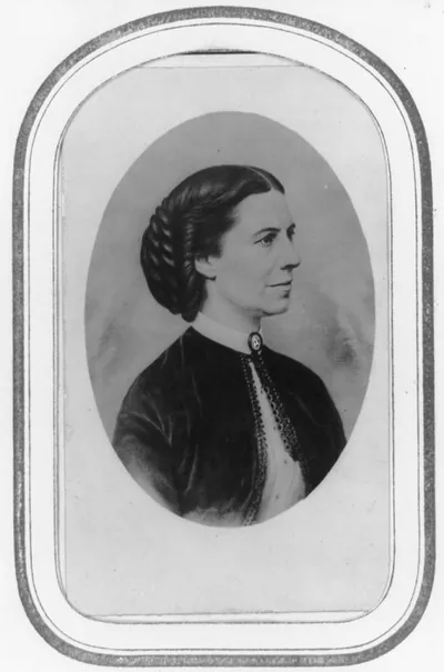 [Clara Barton, head-and-shoulders portrait, facing right]