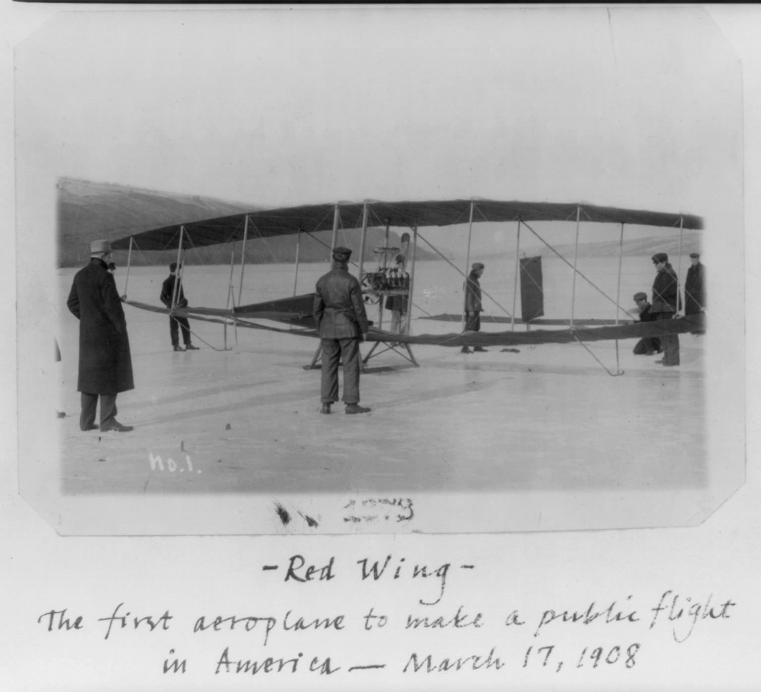 Red Wing - The first aeroplane to make a public flight in America — historic image