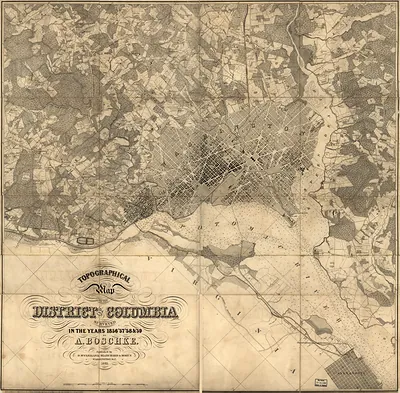 Topographical Map of the District of Columbia, Surveyed 1856-59 by A. Boschke