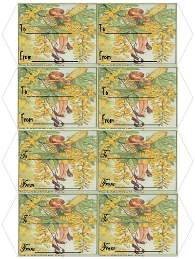 Laburnum Fairy gift tags with To and From lines