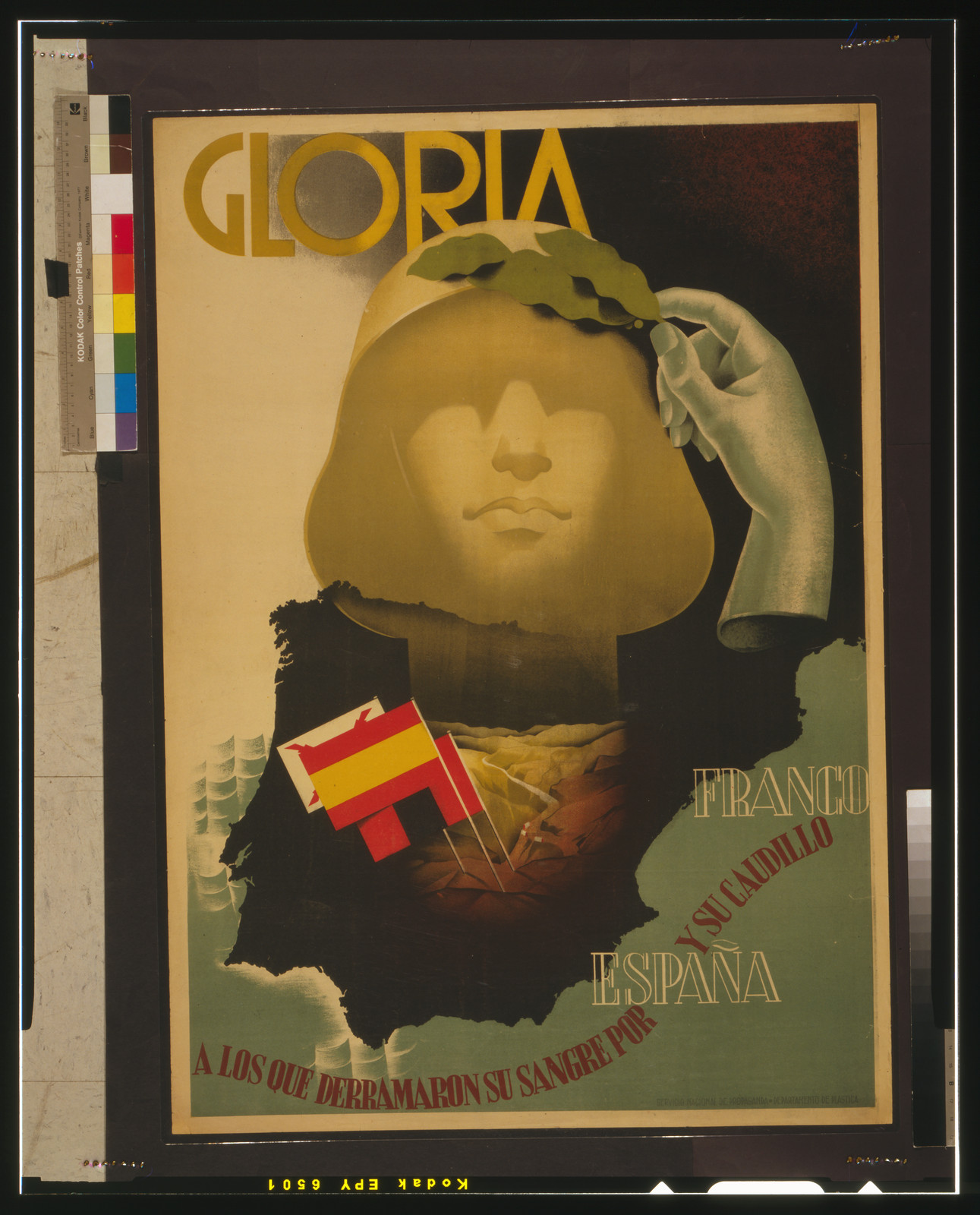 Gloria - Franco - España, Sevilla : Spain, Servicio Nacional de Propaganda, 1939. — vintage poster
