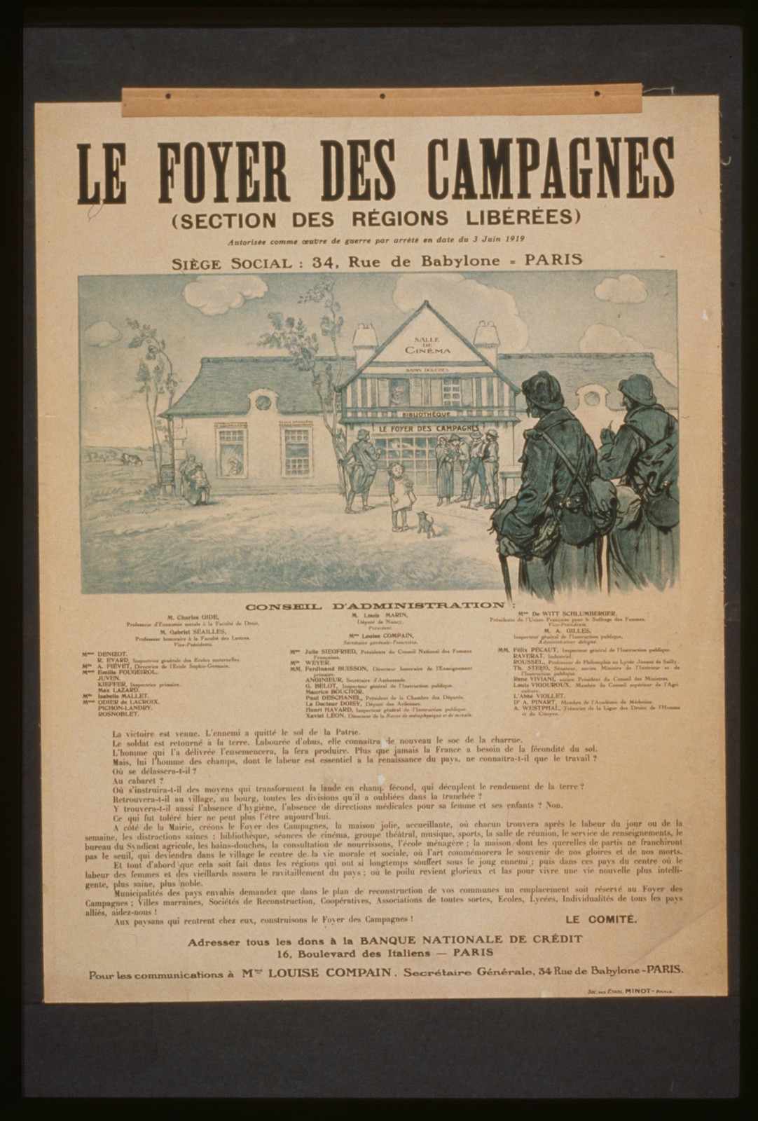 Le foyer des campagnes, 1919 — historic image