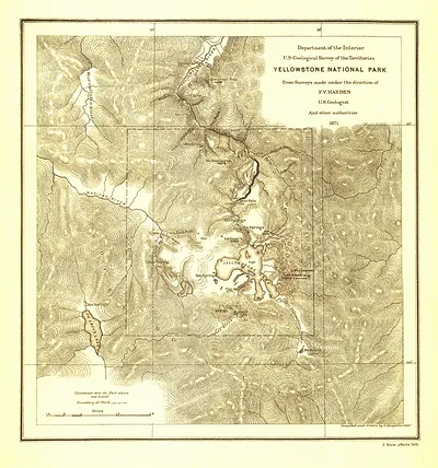 Yellowstone National Park, from surveys under F.V. Hayden, 1871