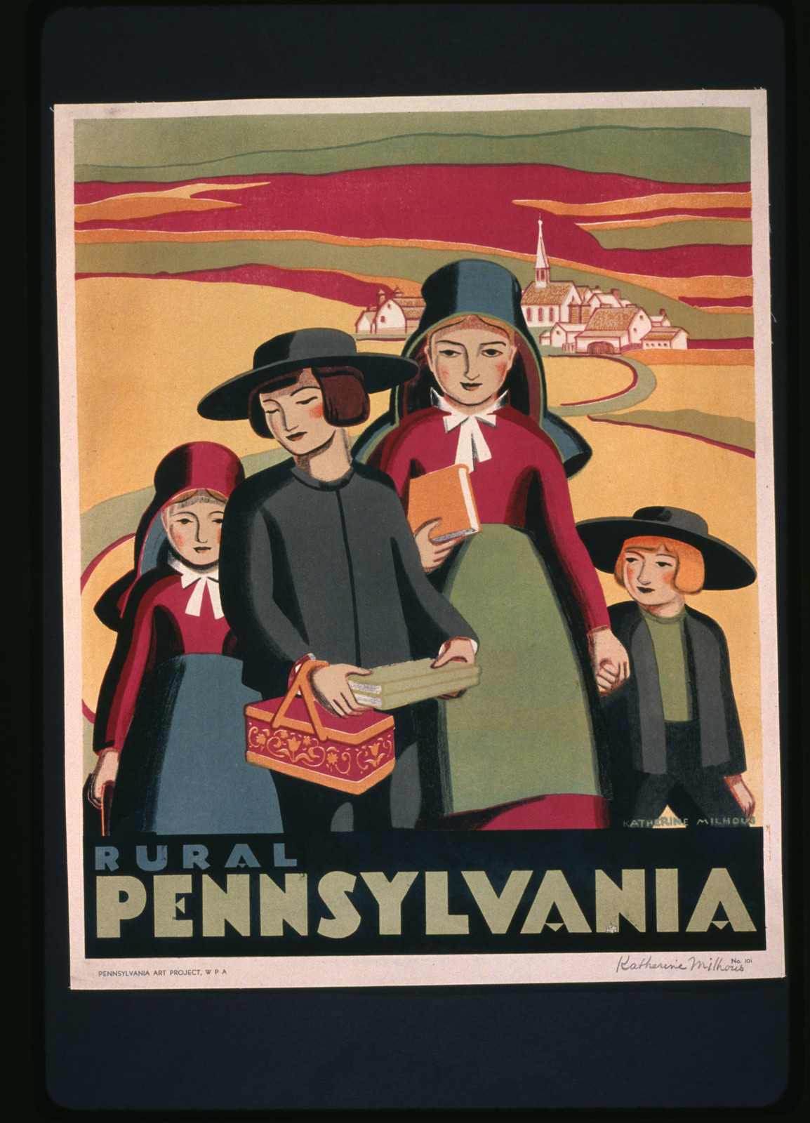Rural Pennsylvania / Katherine Milhous., 1936 — vintage poster