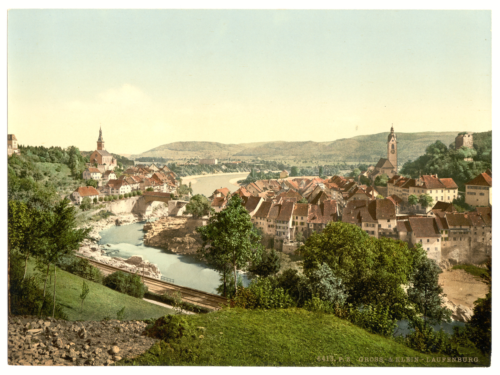 Gross and Klein Laufenburg Aargau Switzerland, [between ca. 1890 and ca. 1900]. — historic print