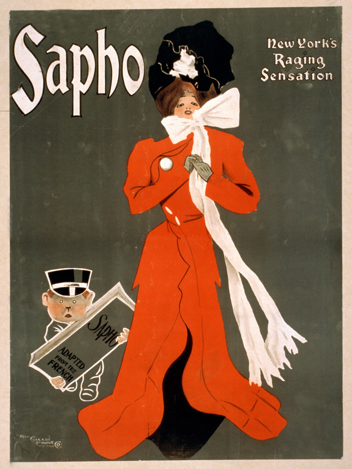 Sapho New Yorks raging sensation., 1900 — vintage poster