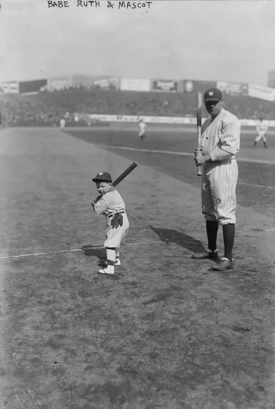 Babe Ruth and mascot