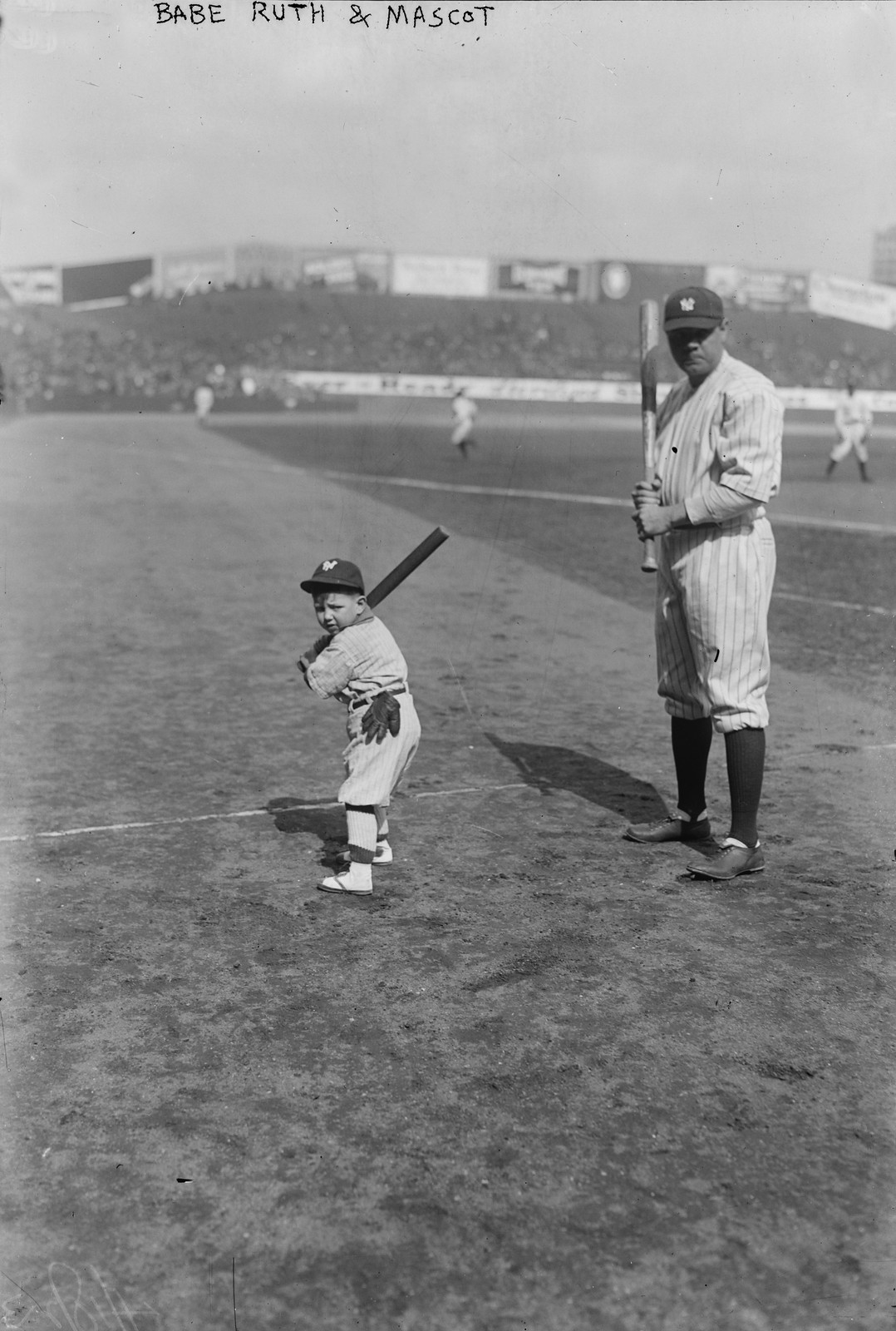 Babe Ruth and mascot, n/a — historic photograph