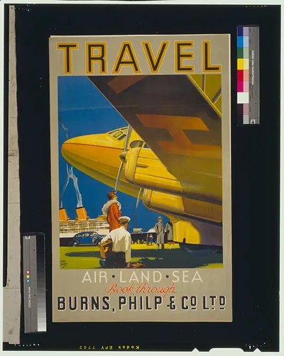 Travel - air, land, sea. Book through Burnes, Philip & Co. Ltd. / Walter Jardine.