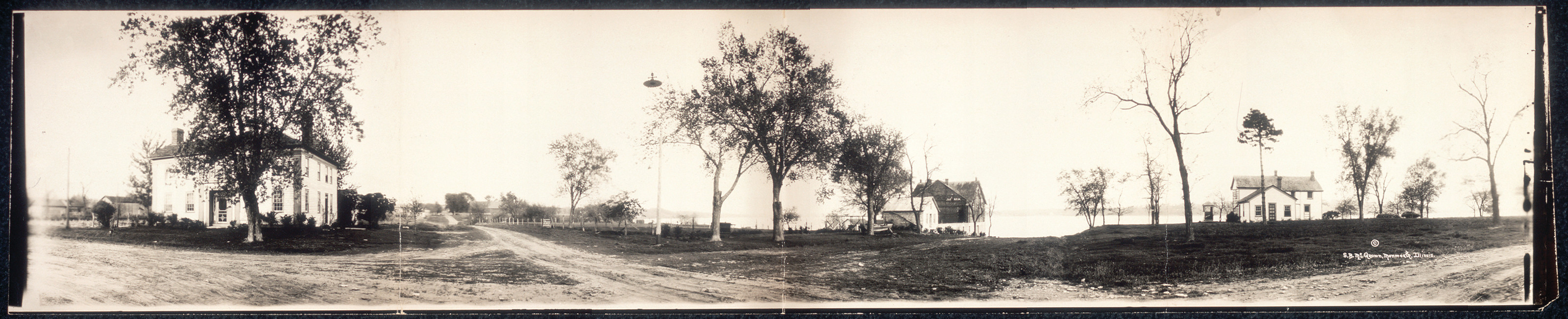 View of three houses at Nauvoo, Illinois, 1925, 1925 — historic image