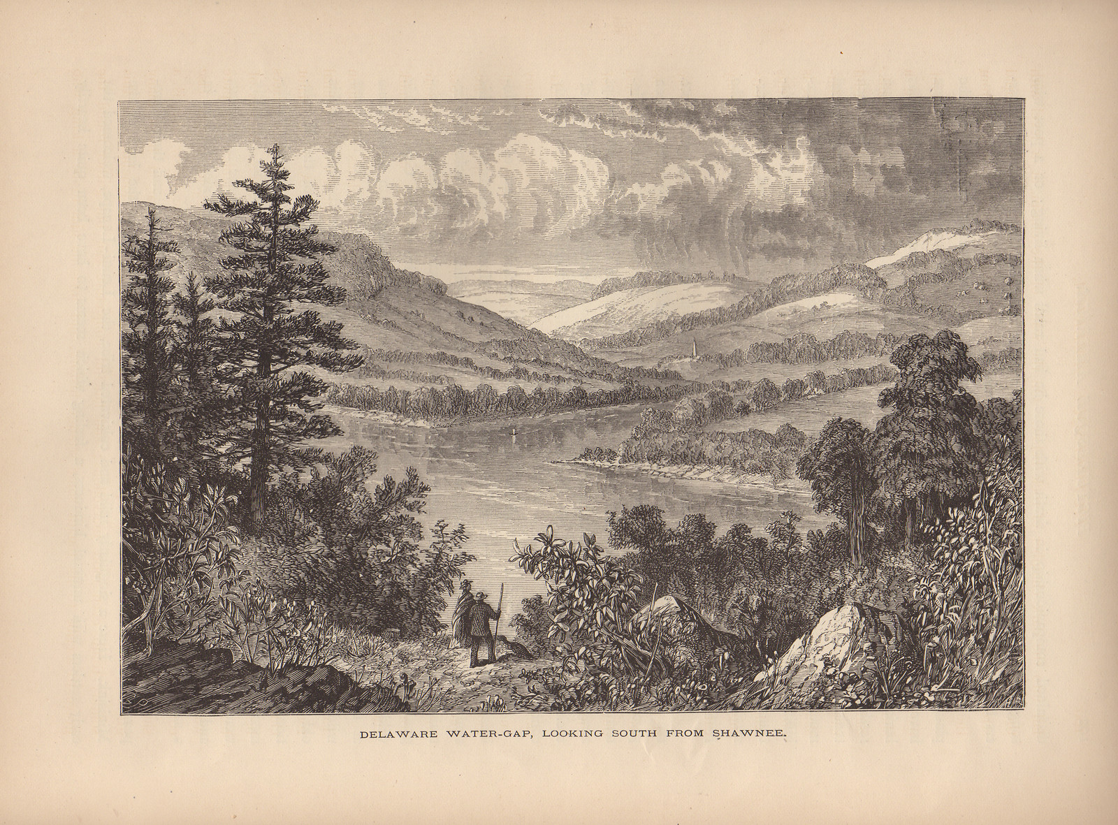 Delaware Water-Gap, Looking South from Shawnee — historic image