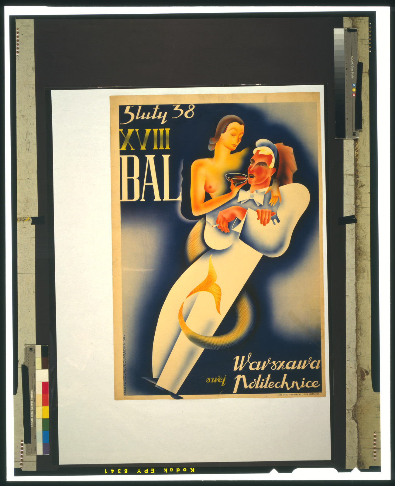 XVIII bal--5 luty 38--Warszawa swej Politechnice / S. Malewicz., W. Skolimowski 38., Warszawa : Zakl. Graf. B. Wierzbicki i S-Ka, [19]38. — vintage poster
