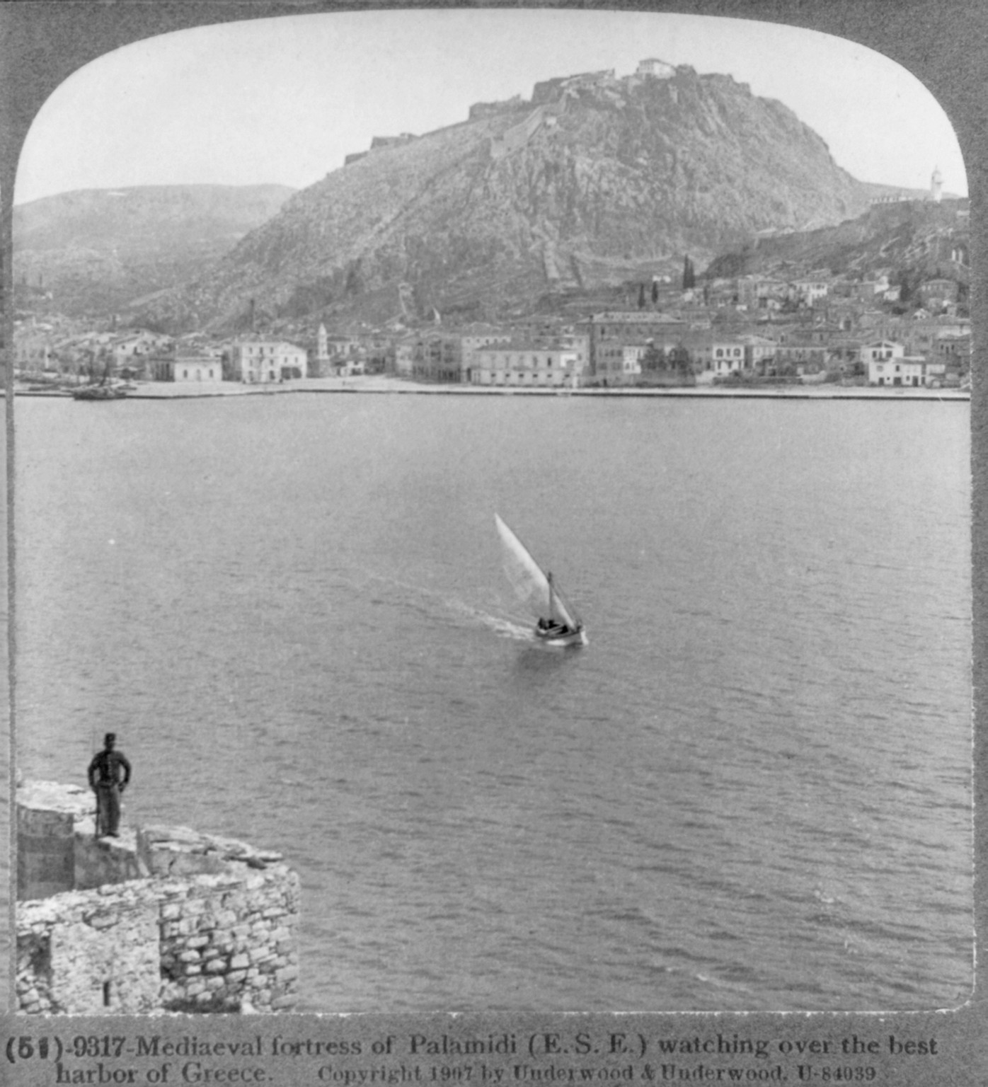Medieval fortress of Palamidi (E.S.E.) watching over the best harbor of Greece, c1907 Jan. 31. — historic photograph