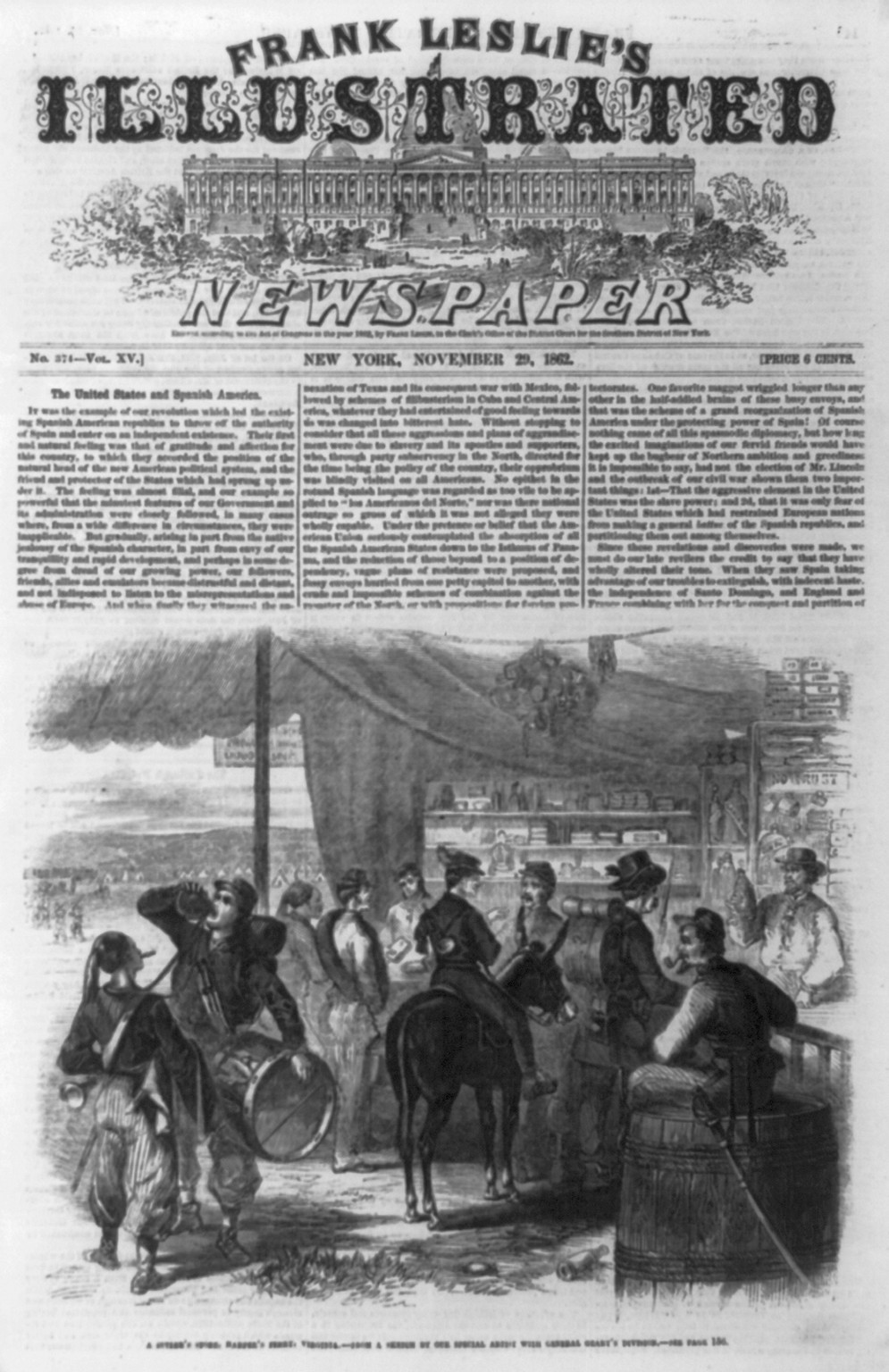 A sutler's store, Harper's Ferry, Virginia [soldiers of Gen. Geary's Div. making purchases], 1862 — antique engraving