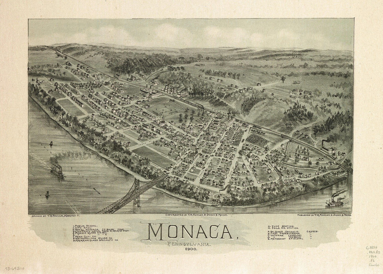 Monaca, Pennsylvania, 1900, 1900 — antique map