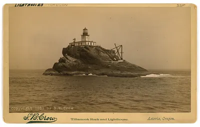 Tillamook Rock and lighthouse / S. B. Crow, Astoria, Oregon.