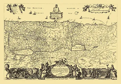 Canaan, The Land of Promise: decorative map of the Holy Land