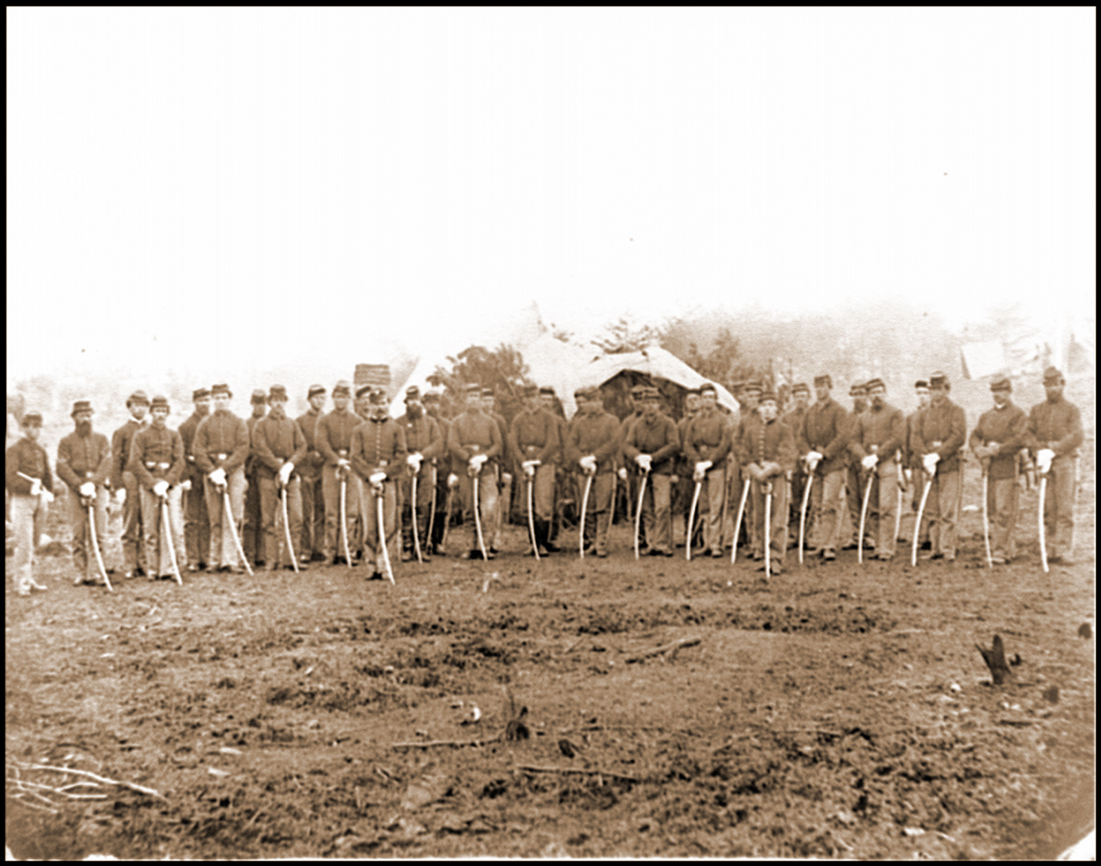 Brandy Station Va. Troopers of Co. D 3d Pennsylvania Cavalry (2d Division Cavalry C, 1864 — historic photograph