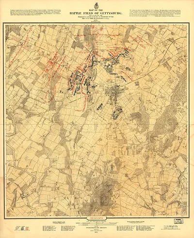 Map of the Battle Field of Gettysburg, July 1st, 2nd and 3rd, 1876
