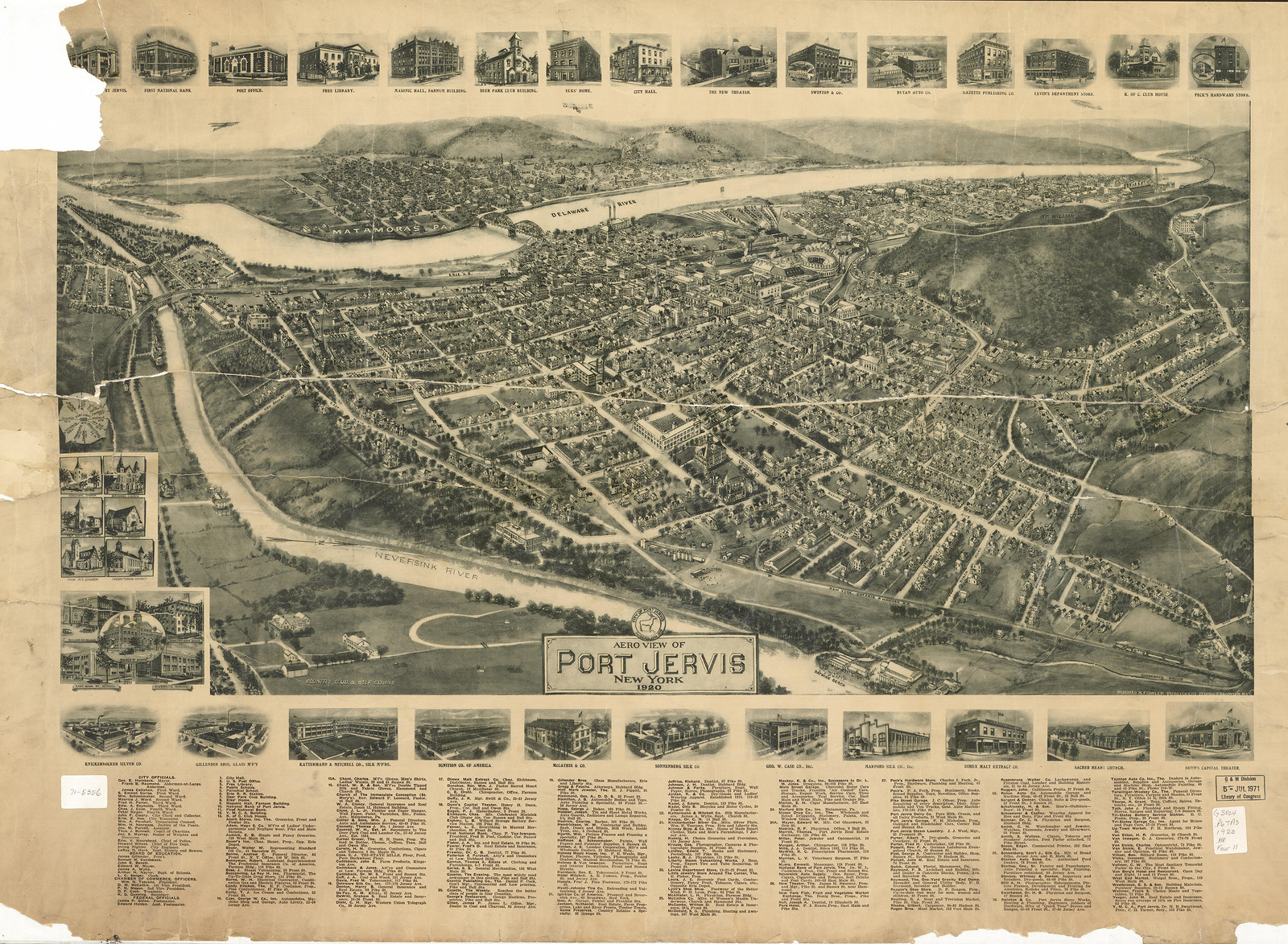 Port Jervis, New York, 1920, 1920 — antique map