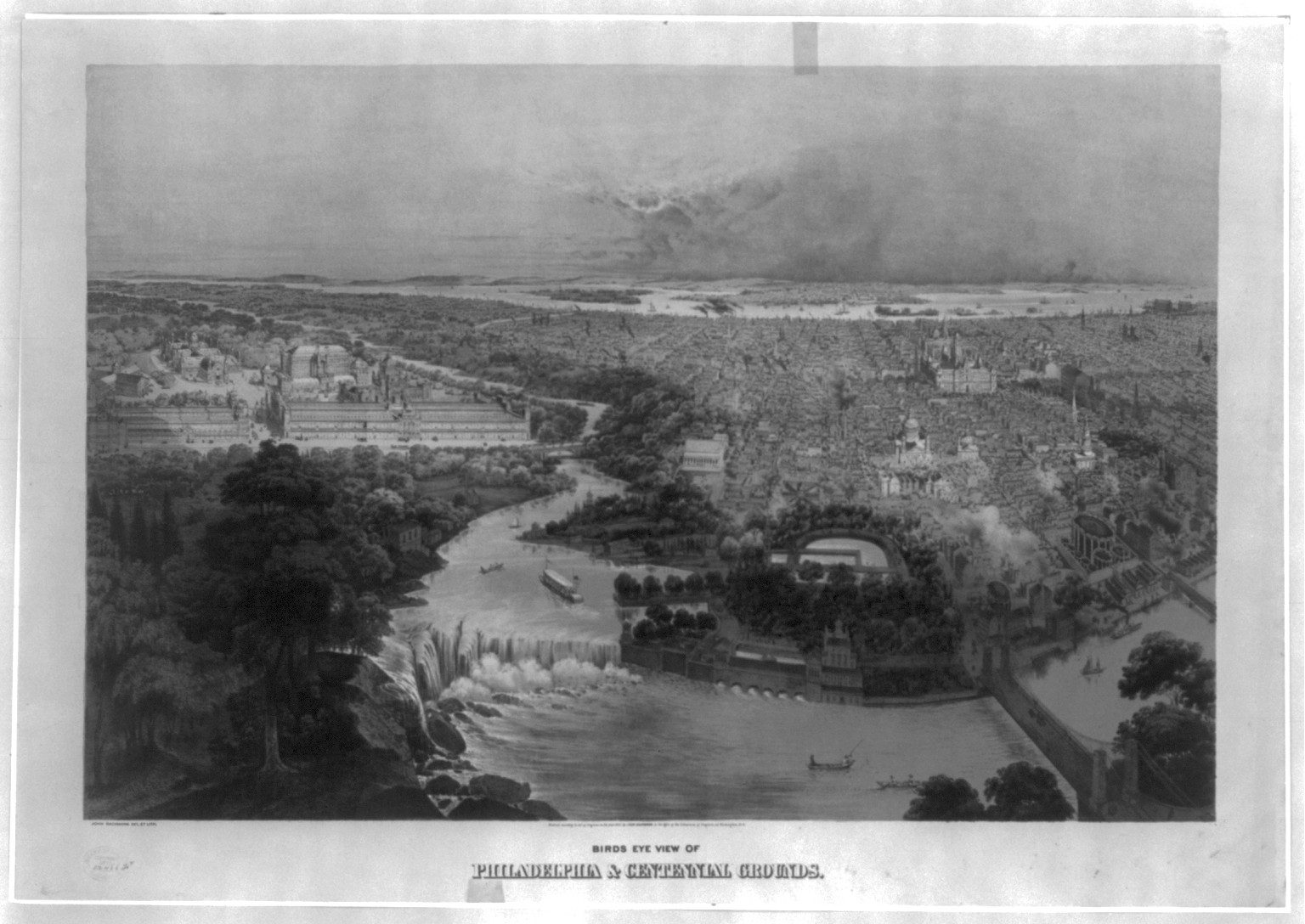Birds eye view of Philadelphia & centennial grounds, c1875. — historic print