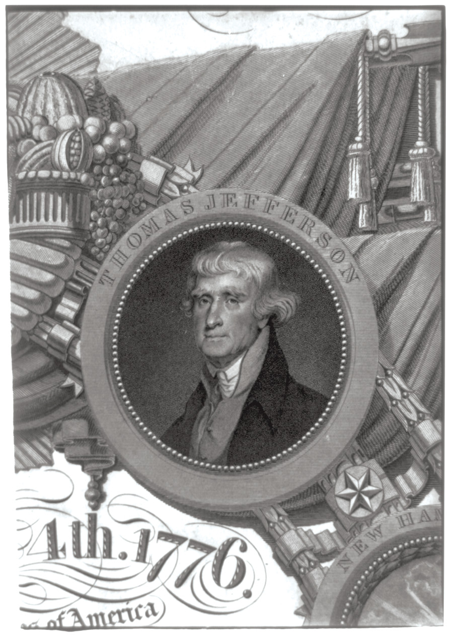 Thomas Jefferson, 1818 — antique engraving